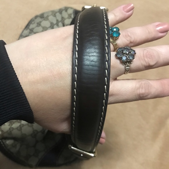 ♥️💖♥️Authentic GUCCI hobo bag . Brown Leather and Canvas . - Picture 13 of 17